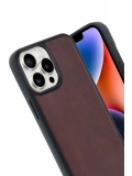 Newface Apple iPhone 14 Pro Max Kılıf Aras Deri Kapak - Bordo