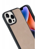 Newface Apple iPhone 14 Pro Max Kılıf Aras Deri Kapak - Pudra