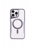 Newface Apple iPhone 14 Pro Max Kılıf Boyi Magsafe Silikon Kapak - Derin Mor