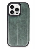Newface Apple iPhone 14 Pro Max Kılıf Flip Cover - Koyu Yeşil