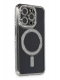 Newface Apple iPhone 14 Pro Max Kılıf Joke Simli Magneticsafe Kılıf - Gri