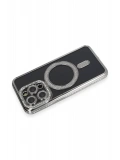 Newface Apple iPhone 14 Pro Max Kılıf Joke Simli Magneticsafe Kılıf - Gri