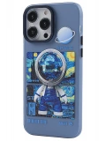 Newface Apple iPhone 14 Pro Max Kılıf Prada Desenli Kapak - Prada Mavi - 1