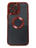 Newface Apple iPhone 14 Pro Max Kılıf Slot Silikon - Kırmızı