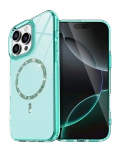 Newface Apple iPhone 14 Pro Max Live Diamond Magsafe Kapak - Yeşil