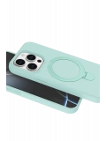 Newface Apple iPhone 14 Pro Max Regal Magsafe Standlı Kapak - Su Yeşili