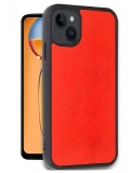 Newface Apple iPhone 15 Kılıf Aras Deri Kapak - Kırmızı