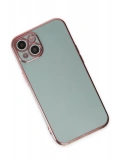 Newface Apple iPhone 15 Kılıf Volet Silikon - Açık Yeşil