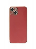 Newface Apple iPhone 15 Kılıf Volet Silikon - Kırmızı