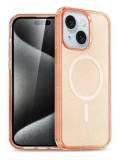 Newface Apple iPhone 15 Plus Kılıf Star Magsafe Kapak - Turuncu