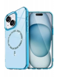 Newface Apple iPhone 15 Plus Live Diamond Magsafe Kapak - Mavi