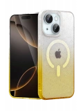 Newface Apple iPhone 15 Plus Pummel Shiny Magsafe Kapak - Gold
