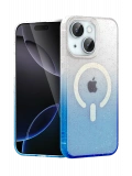 Newface Apple iPhone 15 Plus Pummel Shiny Magsafe Kapak - Mavi