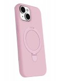 Newface Apple iPhone 15 Plus Regal Magsafe Standlı Kapak - Açık Pembe