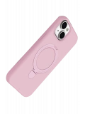Newface Apple iPhone 15 Plus Regal Magsafe Standlı Kapak - Açık Pembe