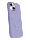 Newface Apple iPhone 15 Plus Regal Magsafe Standlı Kapak - Lila