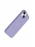 Newface Apple iPhone 15 Plus Regal Magsafe Standlı Kapak - Lila