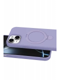 Newface Apple iPhone 15 Plus Regal Magsafe Standlı Kapak - Lila