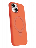 Newface Apple iPhone 15 Plus Regal Magsafe Standlı Kapak - Turuncu