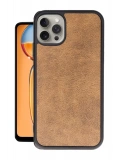 Newface Apple iPhone 15 Pro Kılıf Aras Deri Kapak - Taba