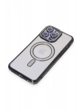 Newface Apple iPhone 15 Pro Kılıf Joke Simli Magneticsafe Kılıf - Siyah