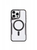 Newface Apple iPhone 15 Pro Max Kılıf Boyi Magsafe Silikon Kapak - Siyah