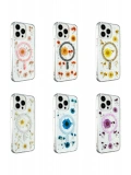 Newface Apple iPhone 15 Pro Max Kılıf Daisy Simli Magsafe Kapak - Mor