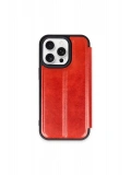 Newface Apple iPhone 15 Pro Max Kılıf Flip Cover - Kırmızı