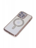 Newface Apple iPhone 15 Pro Max Kılıf Joke Simli Magneticsafe Kılıf - Pembe