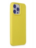 Newface Apple iPhone 15 Pro Max Kılıf Nano içi Kadife Silikon - Sarı