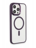 Newface Apple iPhone 15 Pro Max Kılıf Room Magneticsafe Silikon - Derin Mor