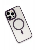 Newface Apple iPhone 15 Pro Max Kılıf Room Magneticsafe Silikon - Derin Mor