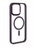 Newface Apple iPhone 15 Pro Max Kılıf Room Magneticsafe Silikon - Derin Mor