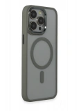 Newface Apple iPhone 15 Pro Max Kılıf Room Magneticsafe Silikon - Gri