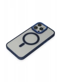 Newface Apple iPhone 15 Pro Max Kılıf Room Magneticsafe Silikon - Lacivert