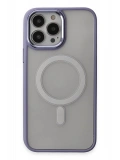 Newface Apple iPhone 15 Pro Max Kılıf Room Magneticsafe Silikon - Lila