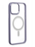Newface Apple iPhone 15 Pro Max Kılıf Room Magneticsafe Silikon - Lila