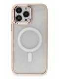 Newface Apple iPhone 15 Pro Max Kılıf Room Magneticsafe Silikon - Pudra