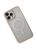 Newface Apple iPhone 15 Pro Max Kılıf Room Magneticsafe Silikon - Pudra