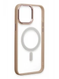 Newface Apple iPhone 15 Pro Max Kılıf Room Magneticsafe Silikon - Pudra