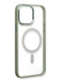 Newface Apple iPhone 15 Pro Max Kılıf Room Magneticsafe Silikon - Su Yeşili