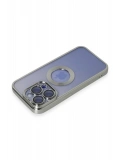 Newface Apple iPhone 15 Pro Max Kılıf Slot Silikon - Gümüş