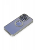 Newface Apple iPhone 15 Pro Max Kılıf Slot Silikon - Gümüş