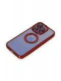 Newface Apple iPhone 15 Pro Max Kılıf Slot Silikon - Kırmızı