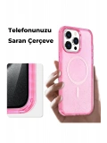 Newface Apple iPhone 15 Pro Max Kılıf Star Magsafe Kapak - Pembe