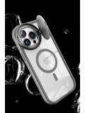 Newface Apple iPhone 15 Pro Max Kılıf Teleskop Lens Magsafe Silikon Kapak - Derin Mor