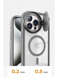 Newface Apple iPhone 15 Pro Max Kılıf Teleskop Lens Magsafe Silikon Kapak - Siyah
