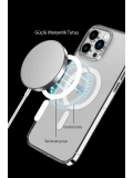 Newface Apple iPhone 15 Pro Max Kılıf Tron Şeffaf Magsafe Kapak - Şeffaf