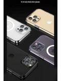 Newface Apple iPhone 15 Pro Max Kılıf Tron Şeffaf Magsafe Kapak - Şeffaf