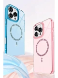 Newface Apple iPhone 15 Pro Max Live Diamond Magsafe Kapak - Yeşil